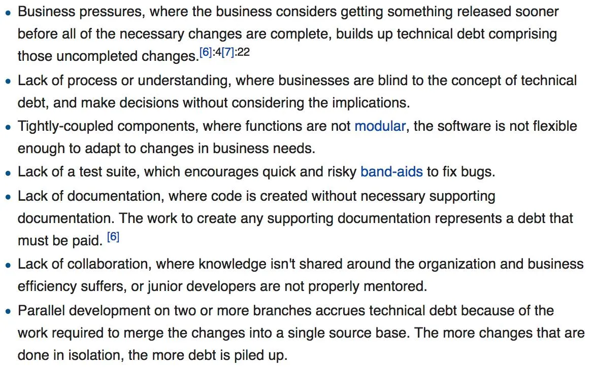 Seven additional things that are called tech debt that don't fit the metaphor